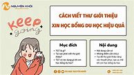 Thư Xin Nhận Học Bổng Hay